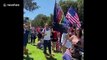 Hundreds of Trump supporters march from West Hollywood to Beverly Hills