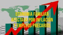 Economía familiar afectada por inflación y empleos precarios
