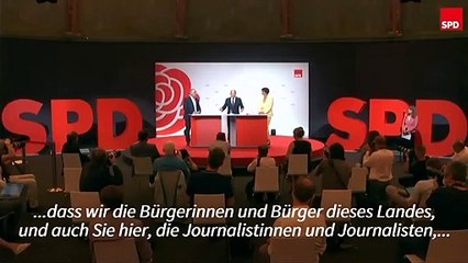 Download Video: Kanzlerkandidat Scholz freut sich über gelungene Überraschung