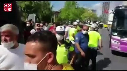 Ataşehir'de hat kavgasında minibüs esnafı isyan etti