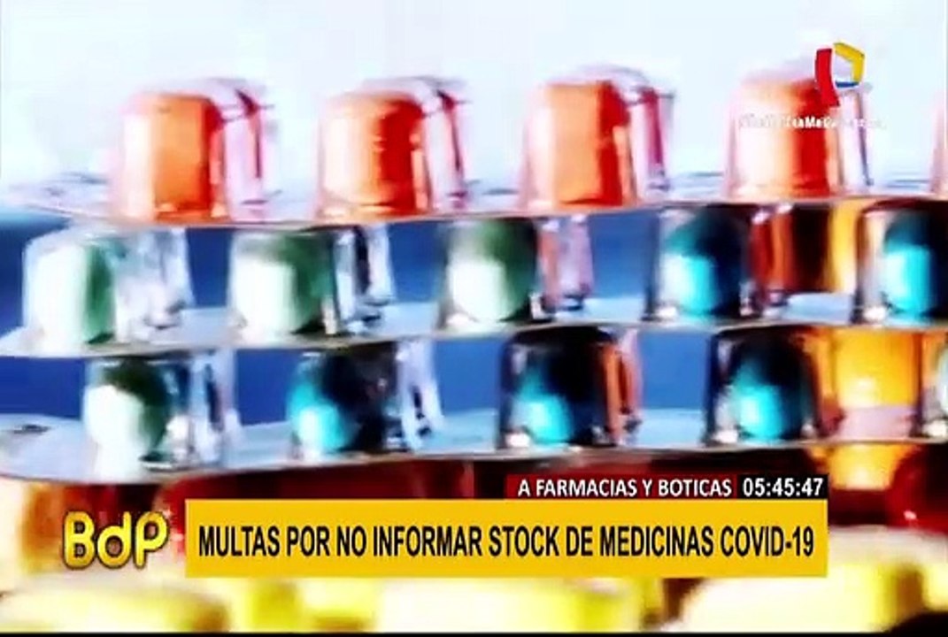Farmacias y Boticas serán multadas por no informar stock de medicinas COVID-19