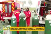 La Molina: Bomberos del Perú reciben oxígeno gratis de la planta movil de Ampe