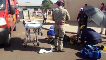 Batida entre carro e moto deixa homem ferido no Bairro Floresta