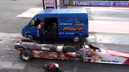 Fire Force 5 Jet Car at Santa Pod Raceway - 1-4 Mile 5.07  298 mph