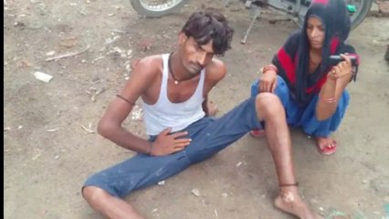 परिवार वालों ने पति को पीटा, पत्नी पति को लेकर पहुंची थाने