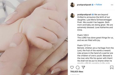 Say hello to Lyla Marie!: Chris Pratt and Katherine Schwarzenegger confirm birth of daughter
