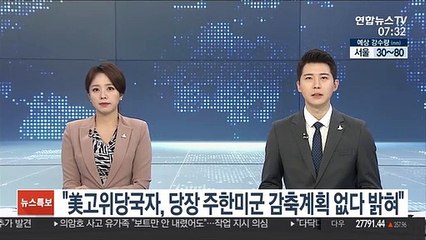 "美정부 고위당국자 '당장 주한미군 감축 계획 없어'"