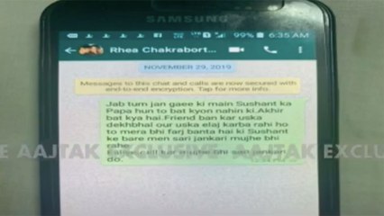 Sushant's father messaged Rhea in nov 2019