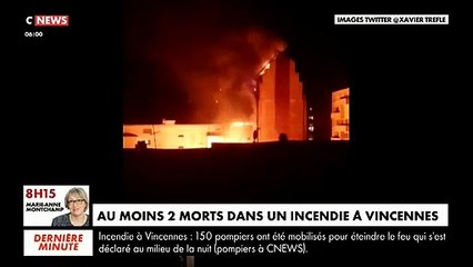 Video herunterladen: Vincennes : Deux morts dans un violent incendie cette nuit dans un immeuble d'habitations qui a mobilisé plus de 150 pompiers - Les images du drame