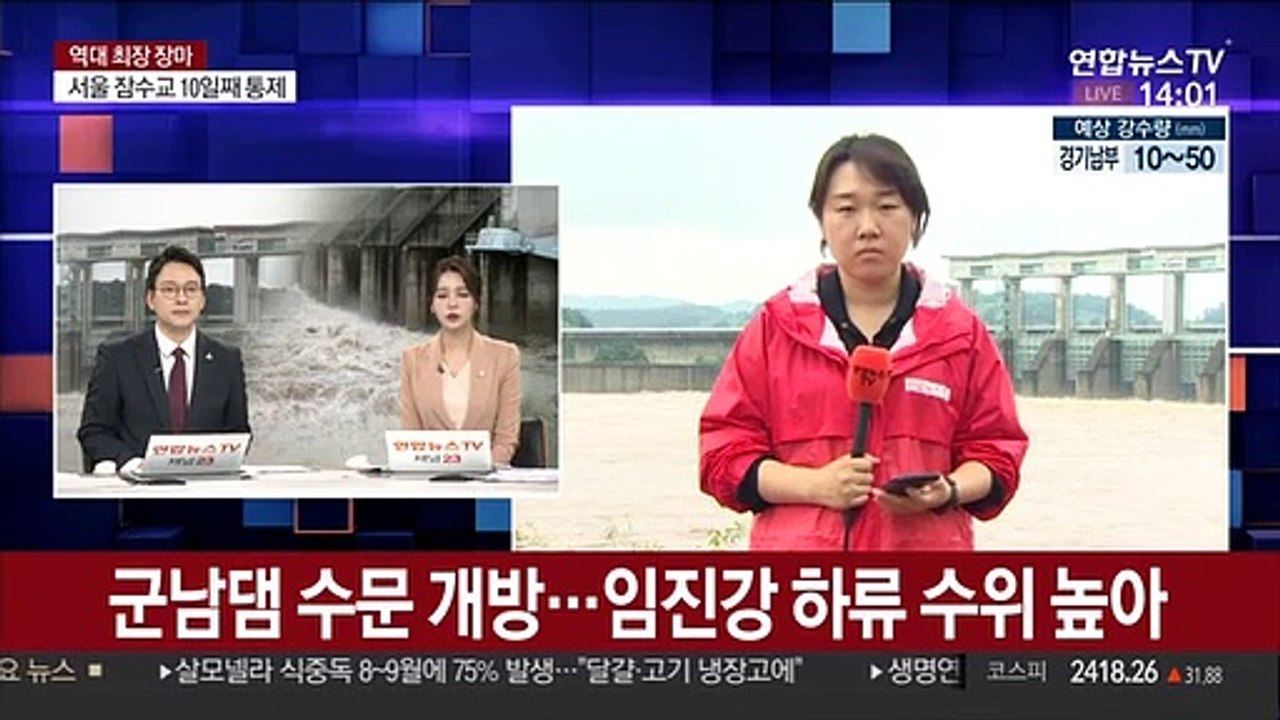 군남댐 수문 개방…임진강 하류 수위 높아