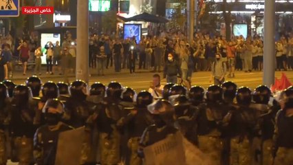 عشرات الجرحى والمعتلقون في أحتجاجات على نتائج الانتخابات في بلاروسيا