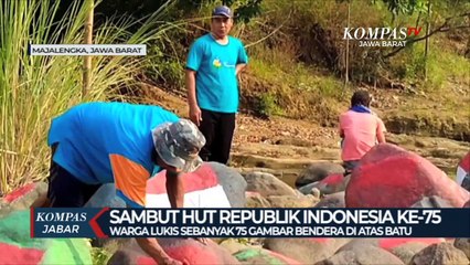 Lukis Bendera Diatas Batu Kali, Sambut HUT Indonesia