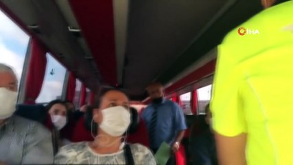 Otobüslerde korona virüs denetimi