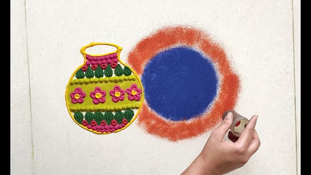 Krishna Janmashtmi 2020 Special Rangoli design | Matki kolam |Dahi Handi Kolam |Gokul ashtmi Rangoli