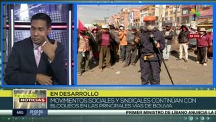 Bolivia: se mantienen bloqueos carreteros en exigencia de elecciones