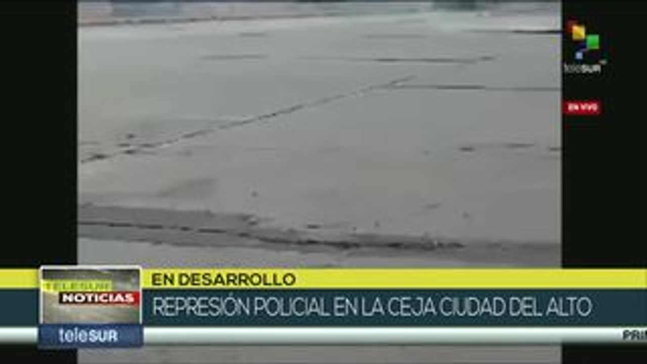 Fuerte represión policial en El Alto contra movimientos sociales