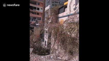 Drone footage shows the scale of destruction in Beirut