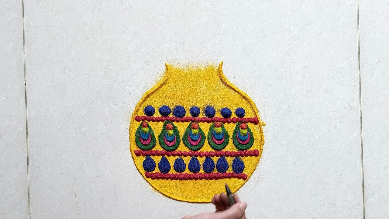 Krishna Janmashtmi 2020 Special Rangoli design | Matki kolam |Dahi Handi Kolam |Gokul ashtmi Rangoli