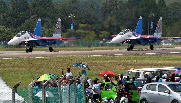 Russian aerobatics team shows off new planes and skills at LIMA