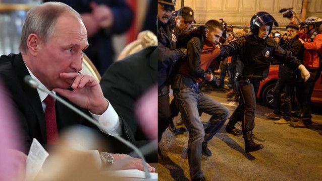 On Putin's birthday, opposition activists protest and call for him to quit