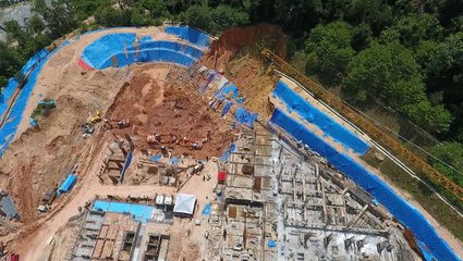 Drone video of Tanjung Bungah landslide area