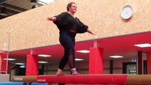 24-Year-Old Woman Has Fun Trying Gymnastics For The First Time