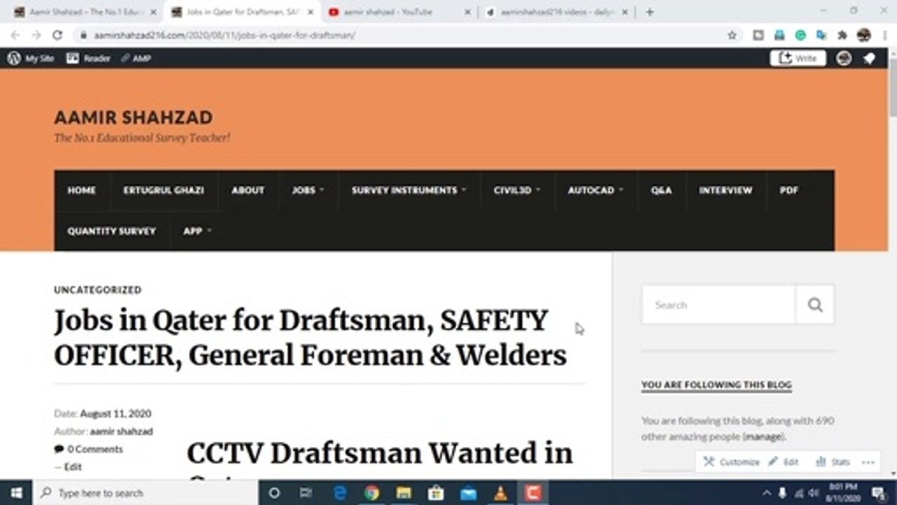 Jobs in Qater for CCTV Draftsman, Civil Draftsman,  SAFETY OFFICER, General Foreman & Welders(Jobs in August 2020)(New Jobs in Qatar 2020)