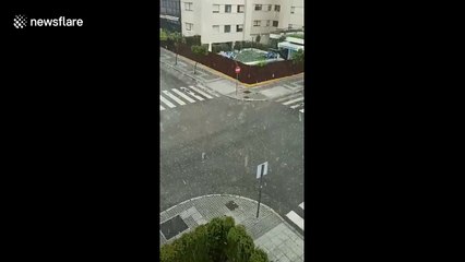 Storm in Spain brings fierce winds and hail