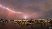 Lightning Bolts and Rainclouds Seen in the Sky During Storm in Florida
