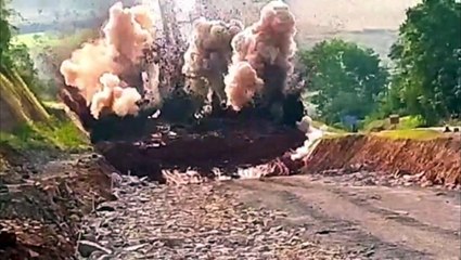 Vídeo mostra detonação de rochas na BR-163, no distrito de Marmelândia, em Realeza