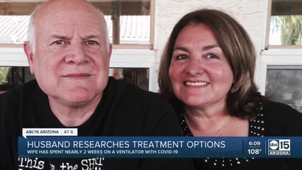 Husband researches treatment options for wife