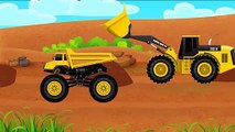 Dump Truck and Wheel Loader at Work I Construction Trucks Working Video for Children