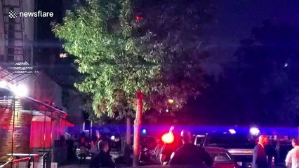 Police attend scene after New York man shot outside bar in Brooklyn