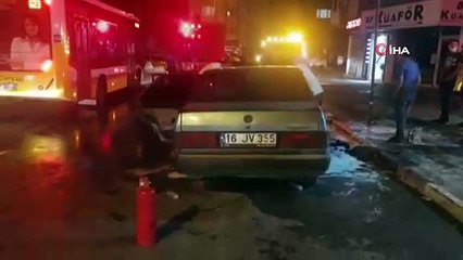 Seyir halindeki otomobil alevlere teslim oldu