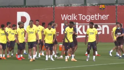 El Barça entrena por última vez antes de viajar a Lisboa