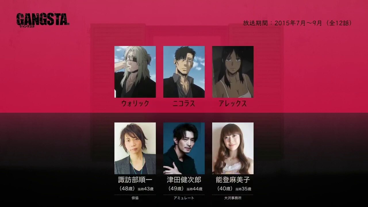 GANGSTA.の声優さんたちは、こんな顔！