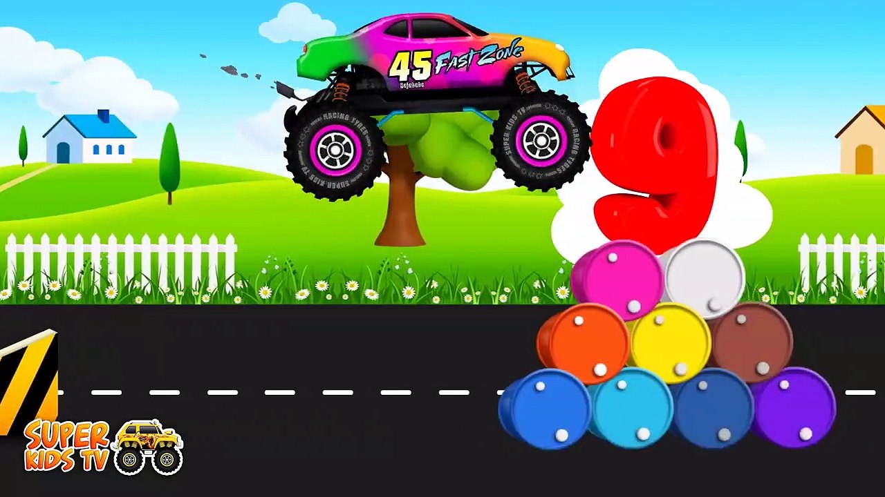Learn Numbers with Monster Truck I Car Wash for Children video