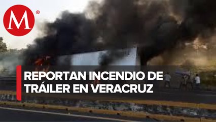 Se incendia tráiler en la autopista Córdoba-Veracruz