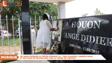 1er anniversaire du décès d’Arafat DJ - Tina Glamour, carmen sama et des fans se recueillent sur la tombe de l'artiste