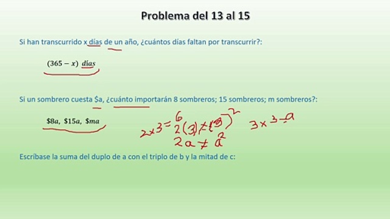 Algebra de Baldor ejercicio 14 (Notación algebraica) solucionado