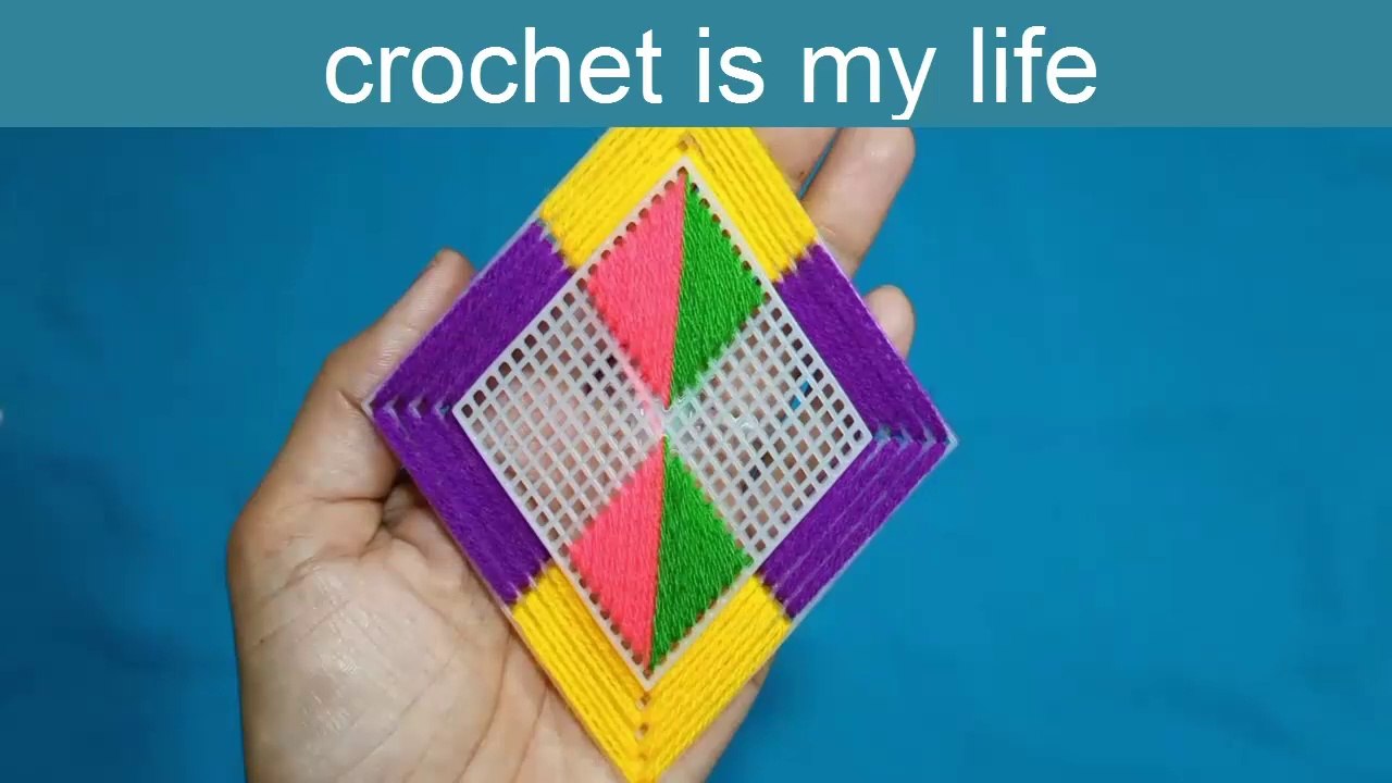 Plastic canvas toran & wallhanging design -- Multi color plastic canvas toran design