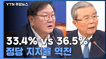 "민주 33.4% vs 통합 36.5%" 탄핵 정국 이후 첫 지지율 역전 / YTN