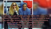 Beyonce Cradles Twins Rumi and Sir, 3, While On Rare Family Outing In The Hamptons