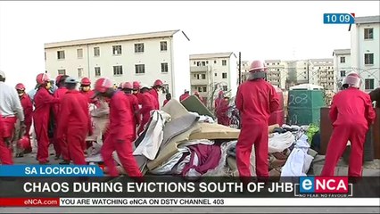 Chaos during evictions south of Johannesburg