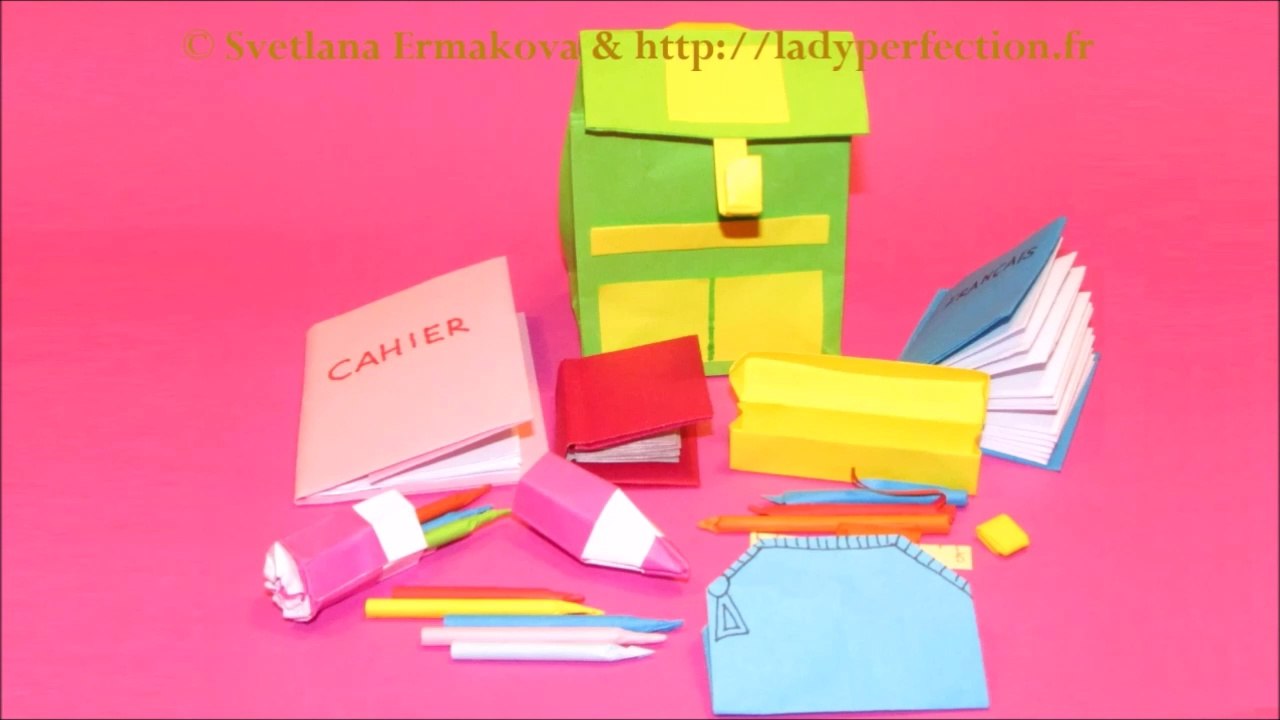 Origami : Mon petit cartable  de poupée
