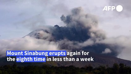 Indonesia's Mt Sinabung erupts for the eighth time in less than a week