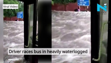 Drainage water enters DTC bus, racing driver risks passengers’ lives