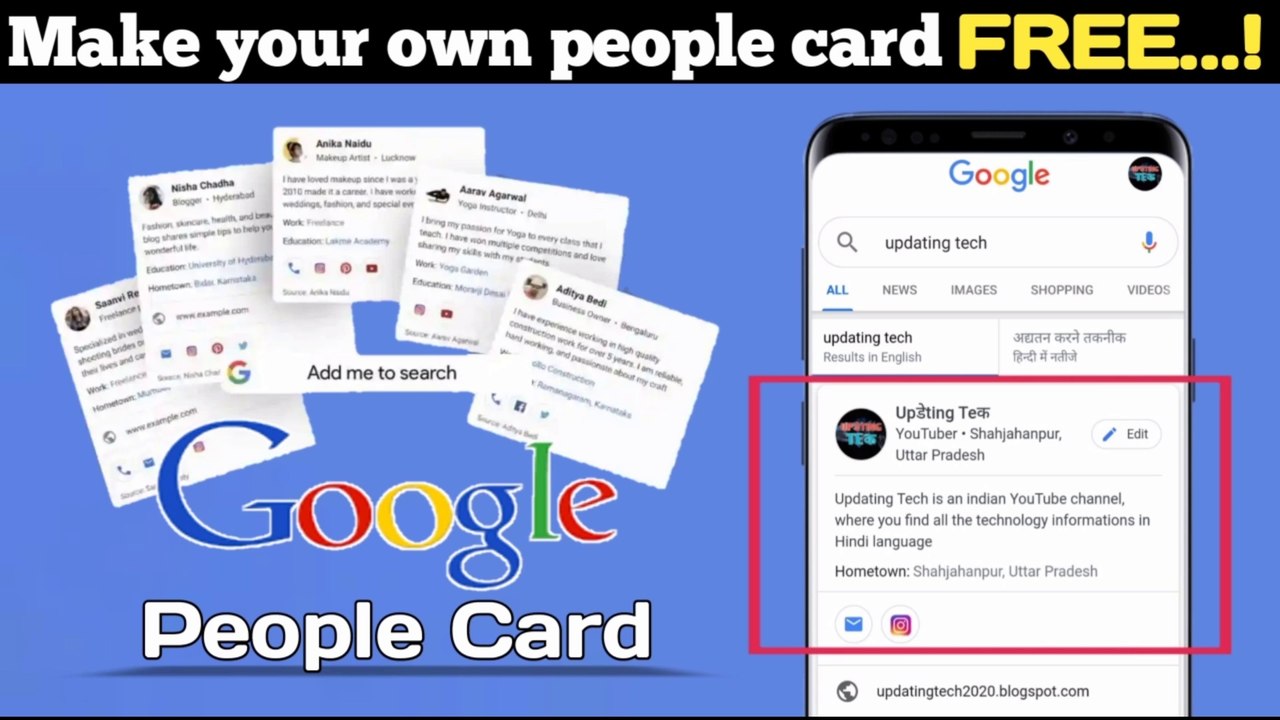 Google People Card: Creat your own virtual visiting card | people card by Google
