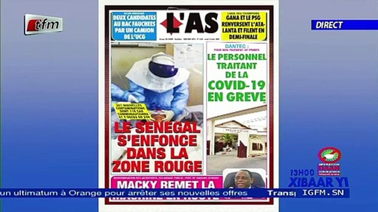 REPLAY - REVUE DE PRESSE - Pr : MAMADOU MOUHAMED NDIAYE - 13 Aout 2020