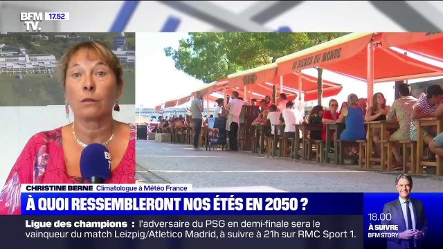 Christine Berne, climatologue à Météo France, explique que les canicules seront deux fois plus fréquentes en 2050